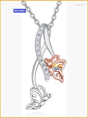 925 Sterling Silver Bee Butterfly Pendant Necklace Christmas Gift Women